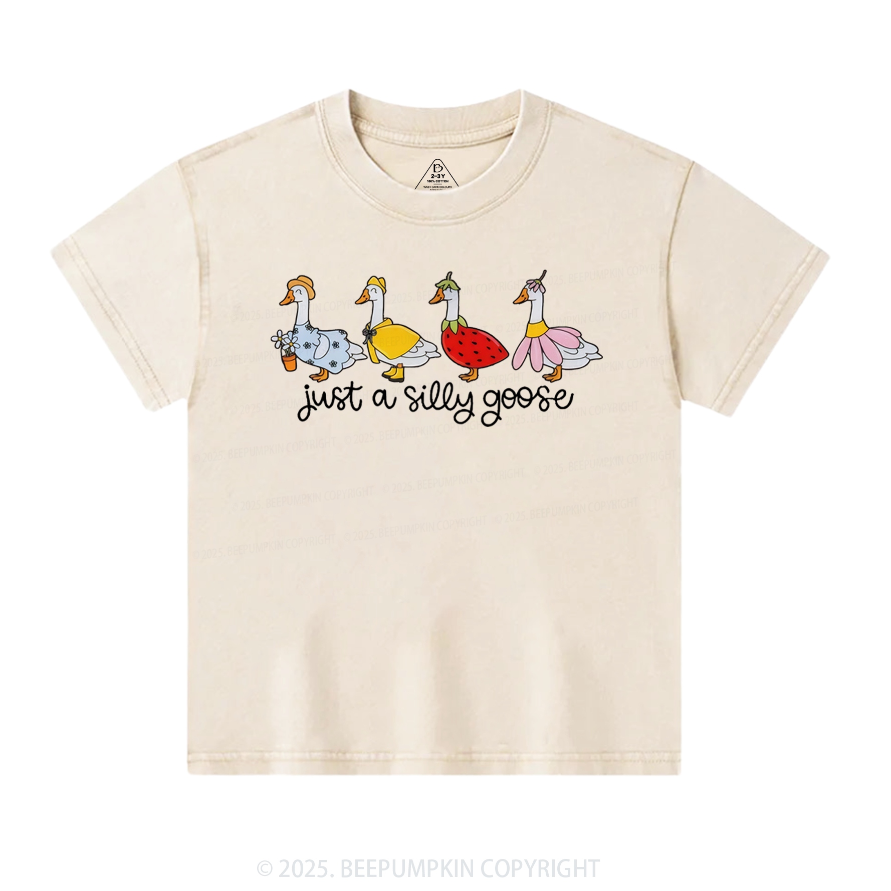Just A Silly Goose Toddler&Kids Washed Tees 7