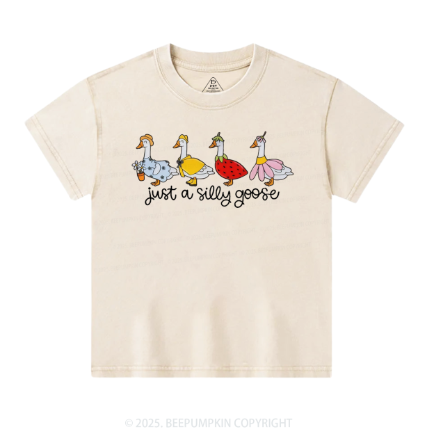 Just A Silly Goose Toddler&Kids Washed Tees 7