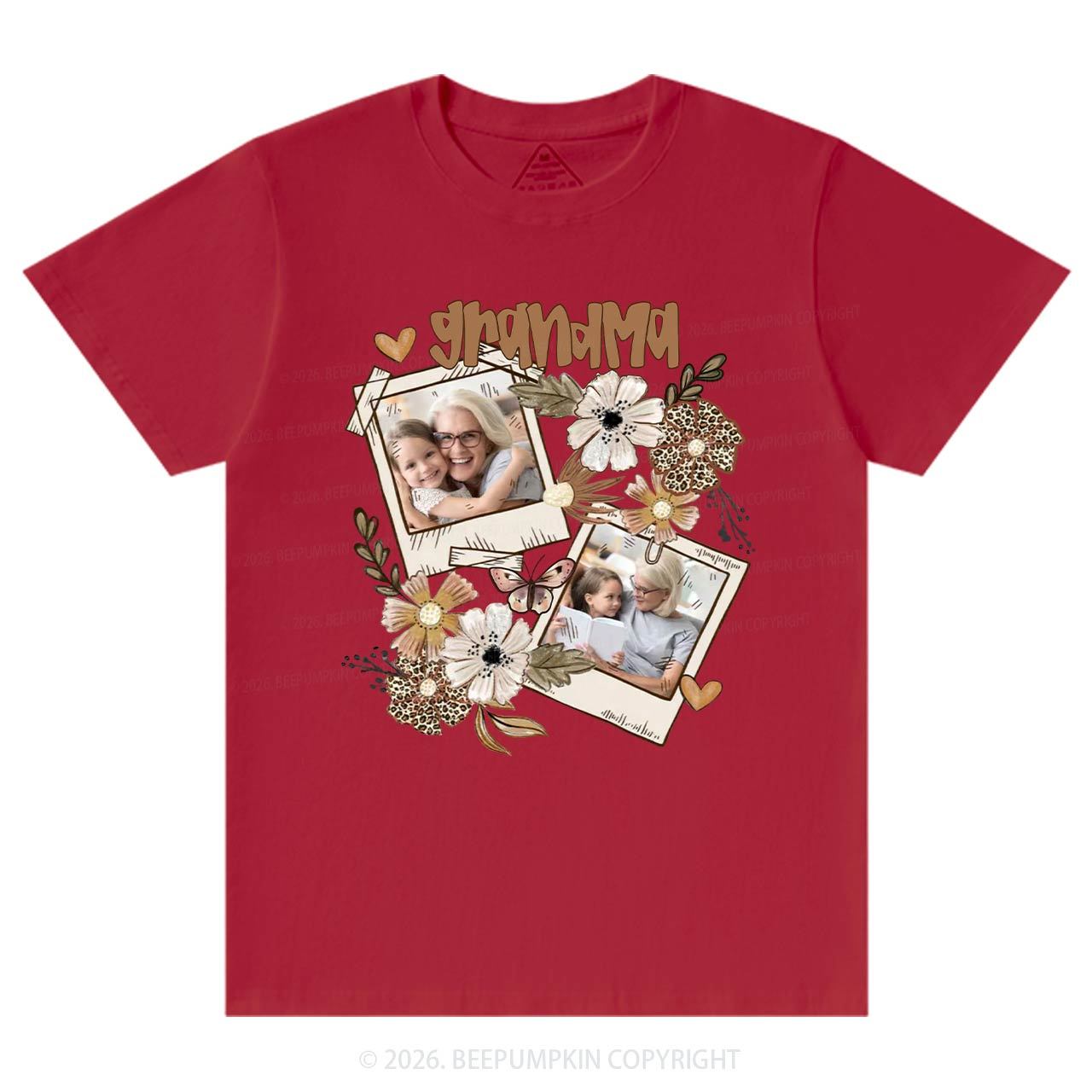 Personalized Photo With Floral T-Shirt For Mom