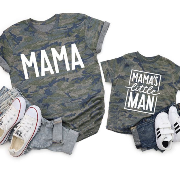 Matching Mama & Me Camo Bodysuit & Shirts