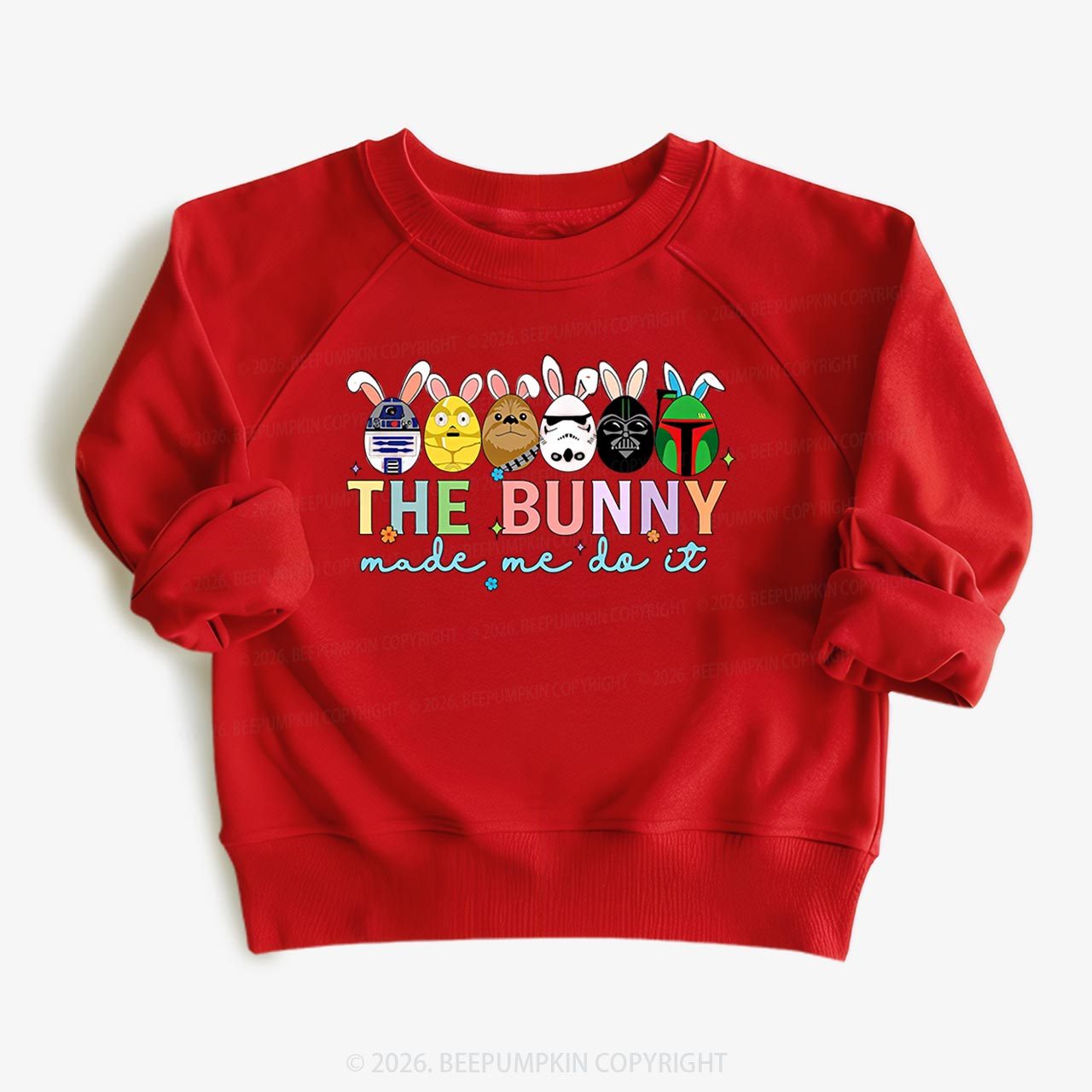 Cute Cartoon Characters Happy Easter Kid's Sweatshirt