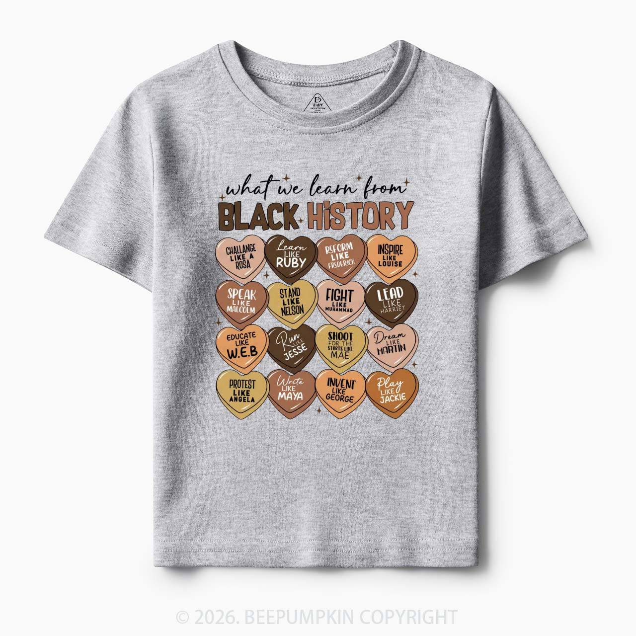 What We Learn From Black History Month Toddler&Kid's Tees Beepumpkin