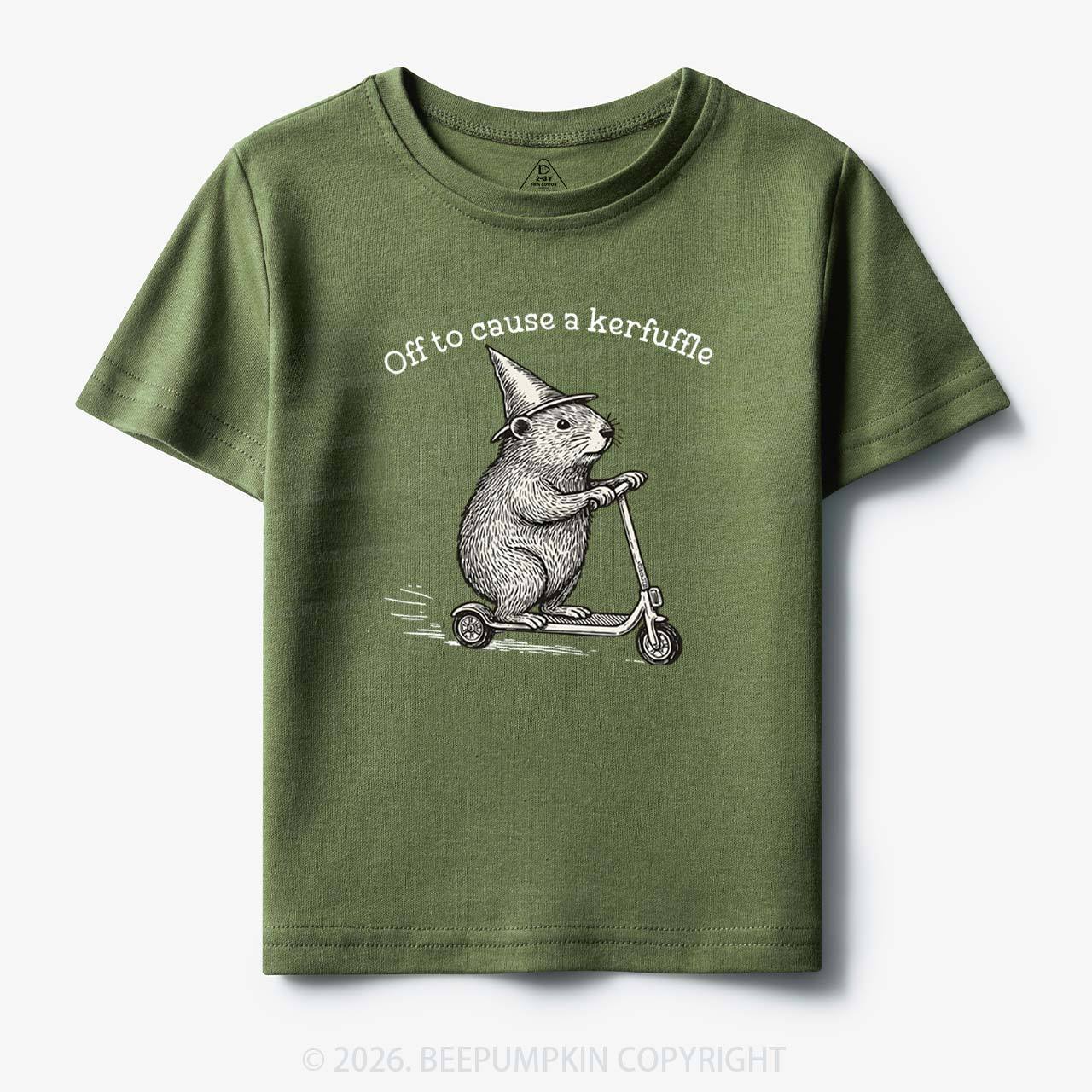 Off To Cause A Kerfuffle Groundhog Scooter Toddler&Kid's Tees