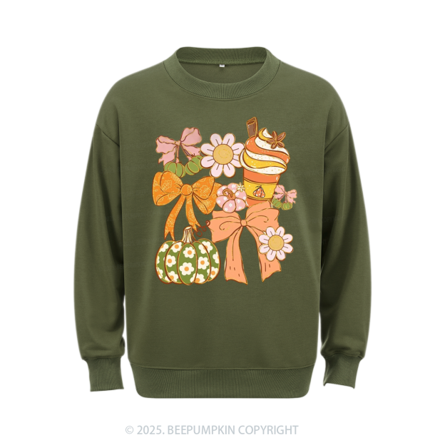 Fall Pumpkin Coquette Sweatshirt Beepumpkin