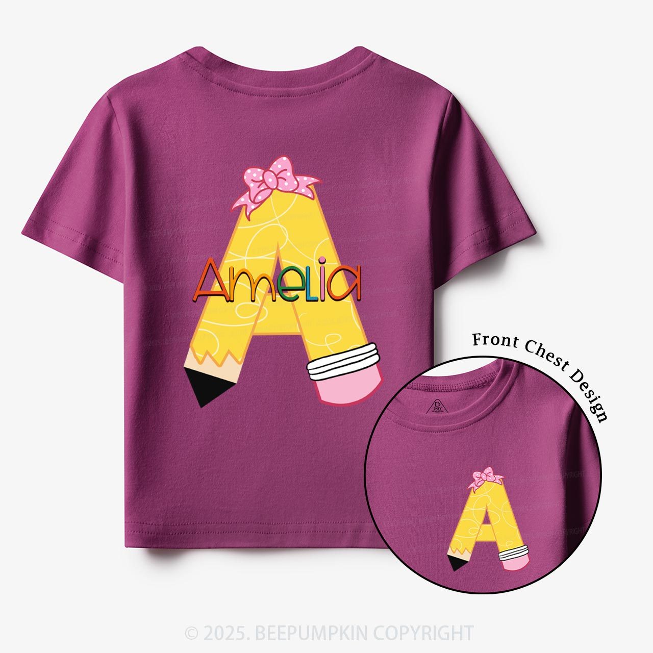 Personalized Pencil Perfect Name Toddler&Kid's Tees Beepumpkin