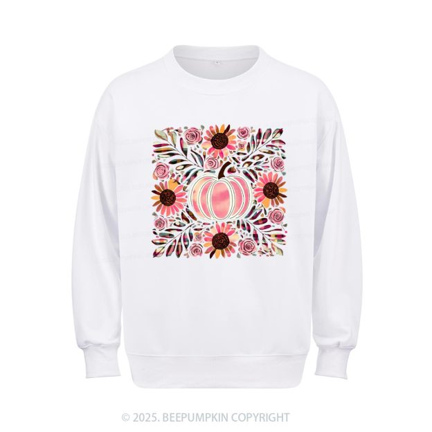 Boho Floral Pumpkin Sweatshirt Beepumpkin