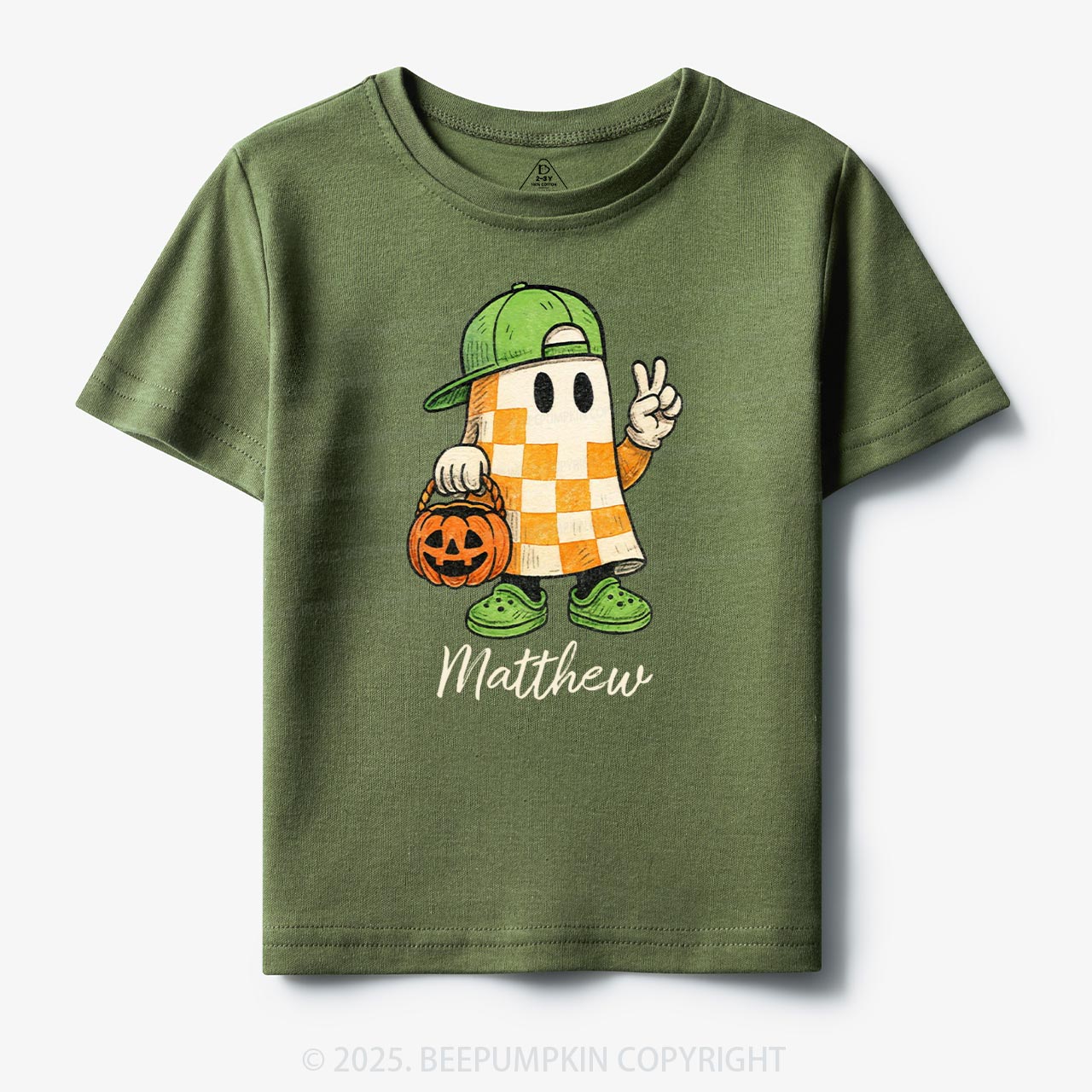 Personalized Halloween Cute Ghost and Pumpkin Toddler&Kid's Tees Beepumpkin
