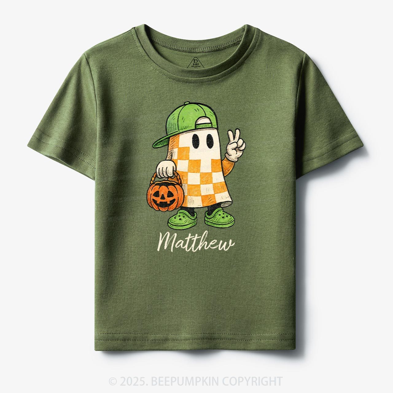 Personalized Halloween Cute Ghost and Pumpkin Toddler&Kid's Tees Beepumpkin