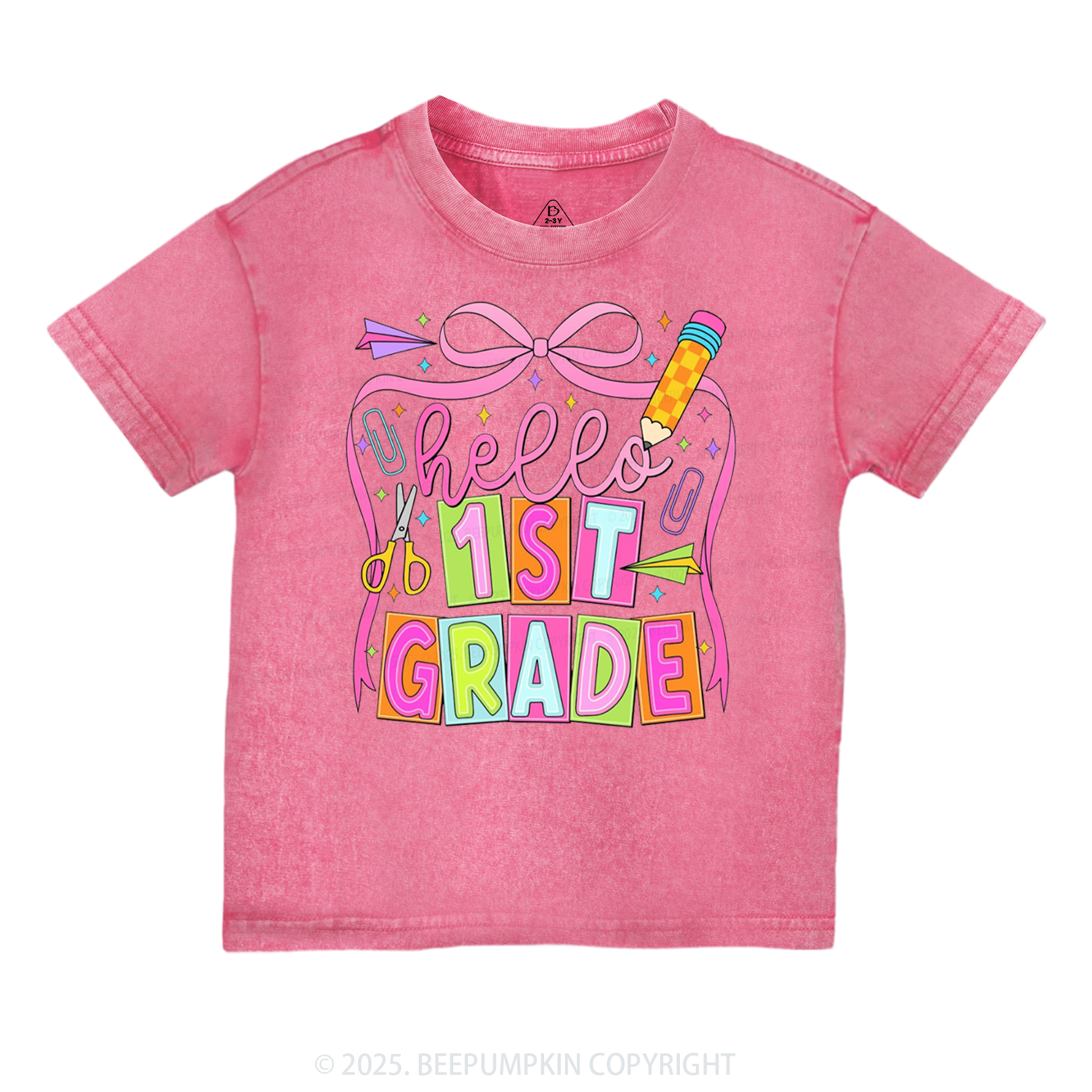 Hello 1st Grade Toddler&Kids Washed Tees
