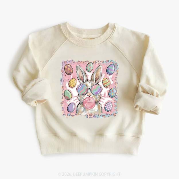 Retro Bubblegum Bunny Colorful Easter Eggs Kid's Sweatshirt