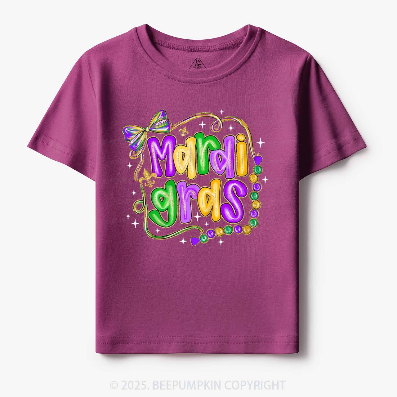 Brushstroke Mardi Gras Toddler&Kid's Tees Beepumpkin