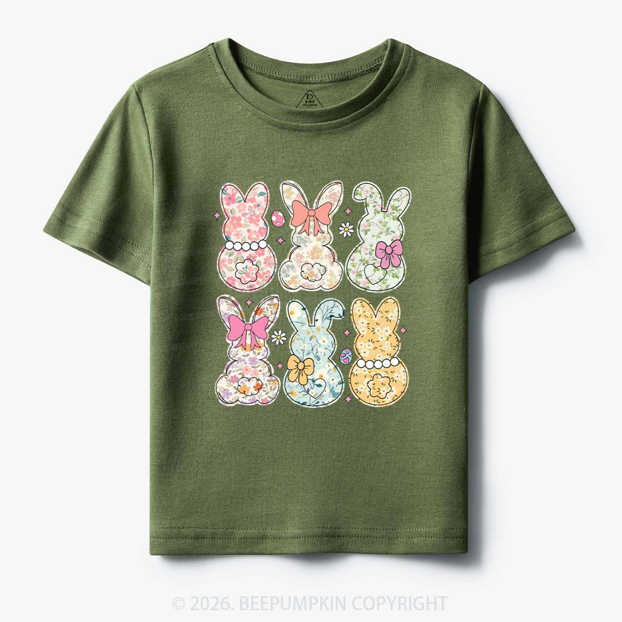 Vintage Spring Floral Bunny Bows Toddler&Kid's Tees