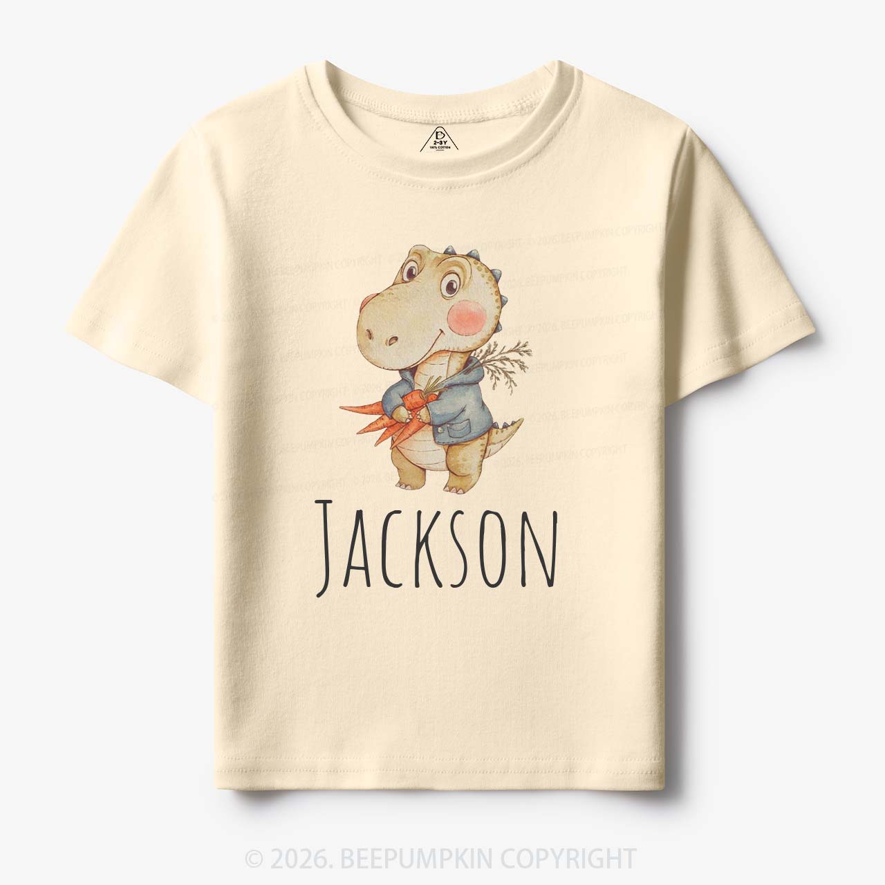Personalized Watercolor Dino Friend Toddler&Kid's Tees