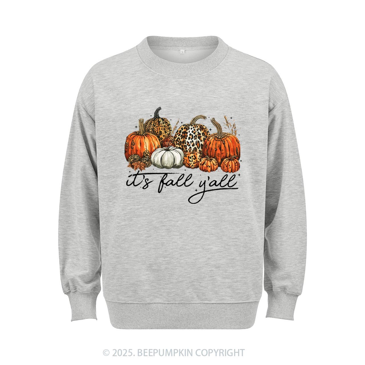 It's Fall Y'all Leopard Pumpkin Sweatshirt Beepumpkin