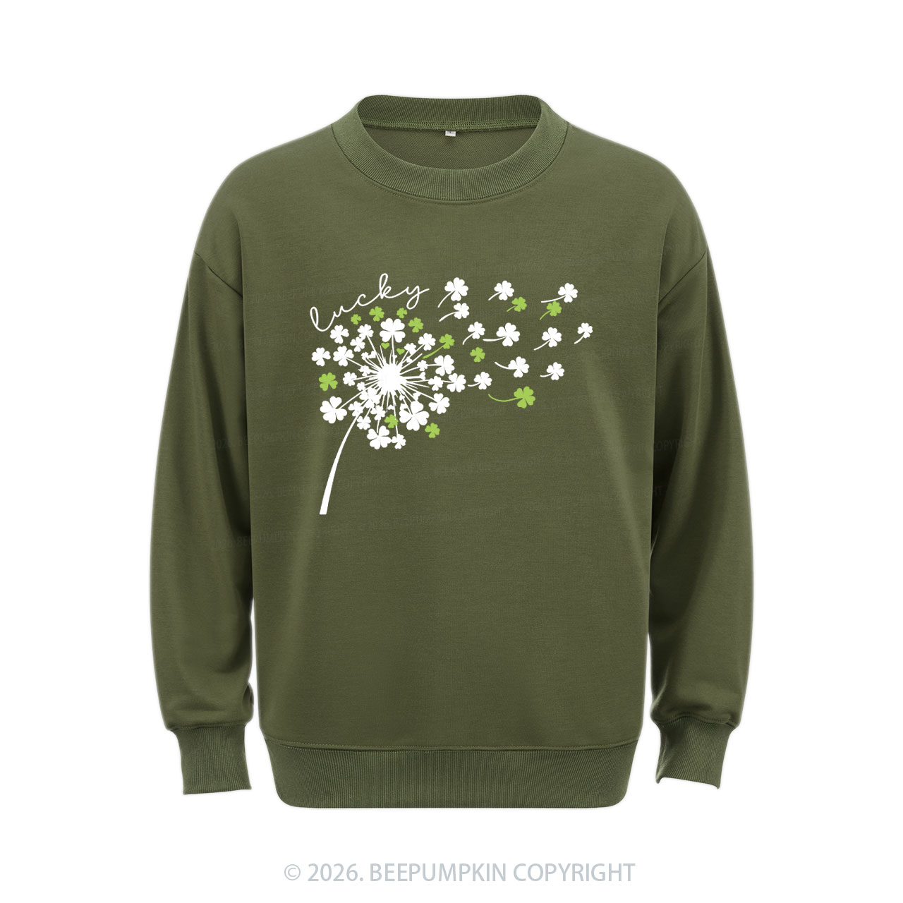 Dandelion Shamrock St. Patrick's Day Aldult Sweatshirt