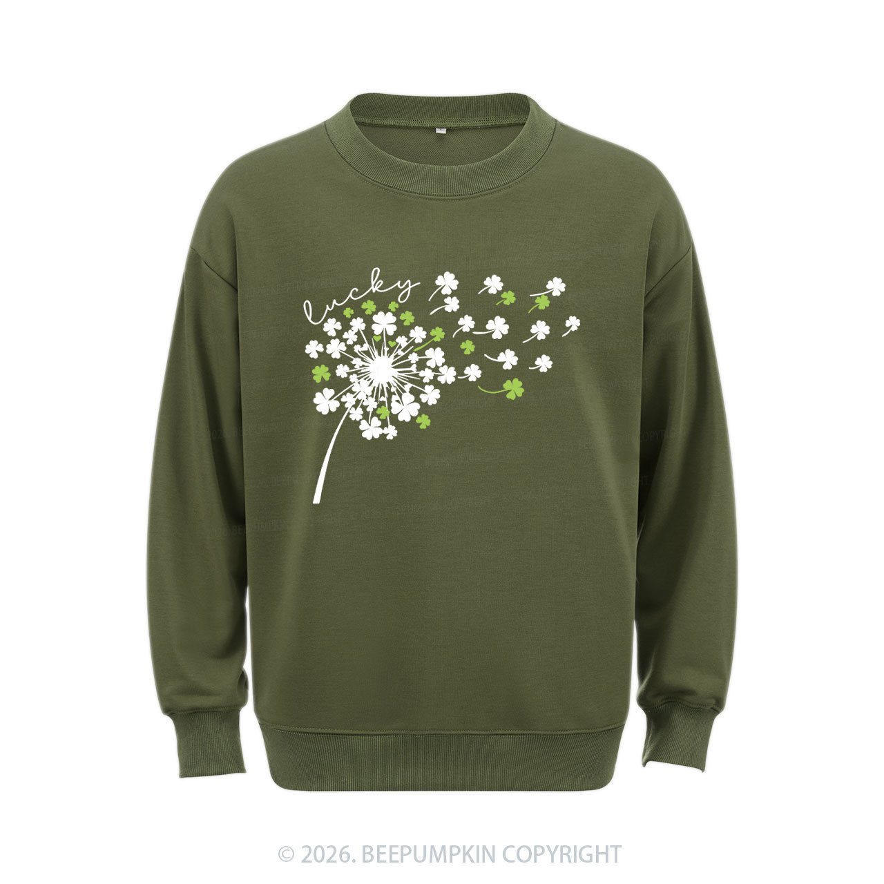 Dandelion Shamrock St. Patrick's Day Aldult Sweatshirt