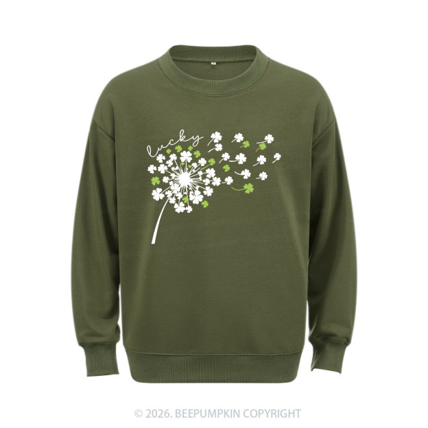 Dandelion Shamrock St. Patrick's Day Aldult Sweatshirt