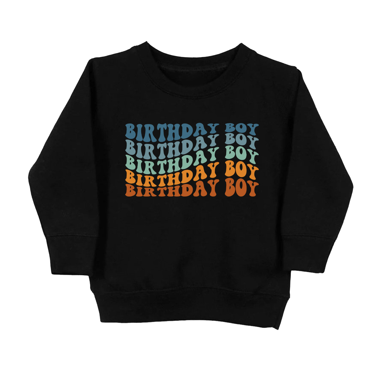 Wavy Letters Boys Birthday Kids Sweatshirt
