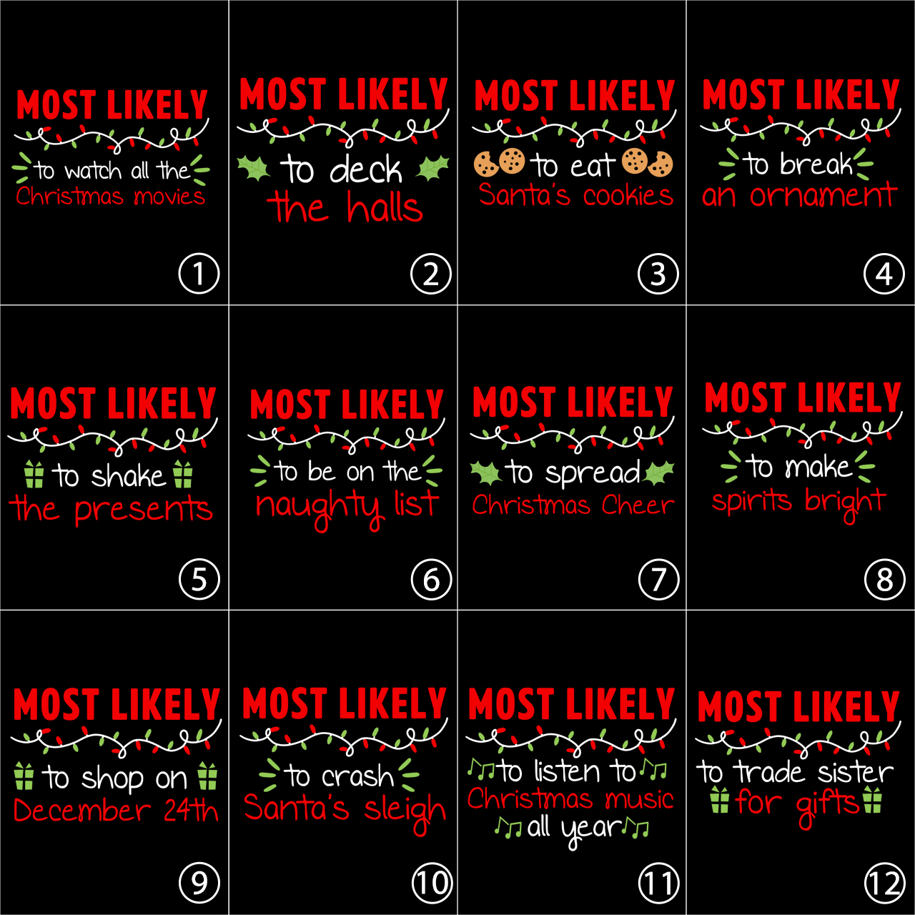 Matching Family Christmas Superlative Funny Shirts