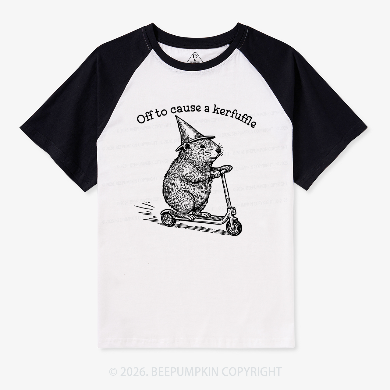 Off To Cause A Kerfuffle Humor Retro Raglan T-Shirt