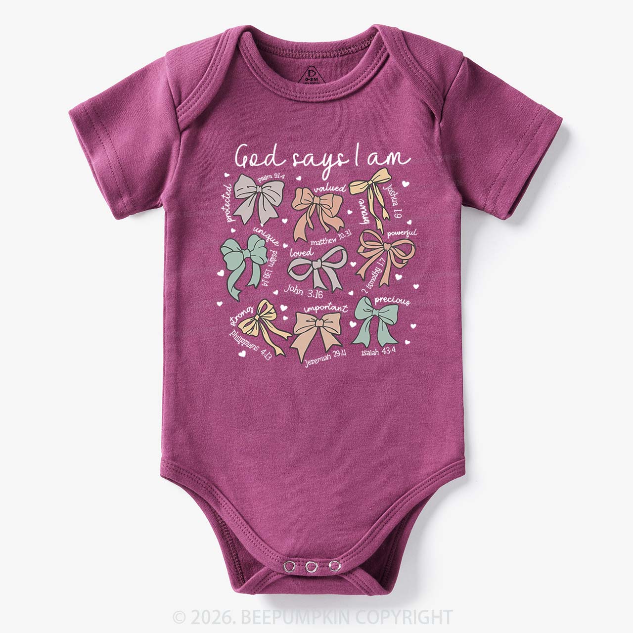 Jesus Gifts God Says I Am Girl Baby Bodysuit