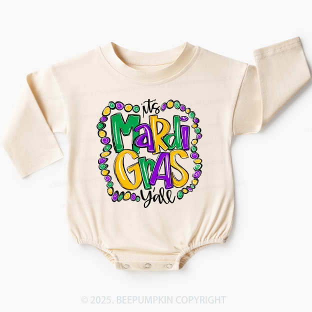 It's Mardi Gras Y'all Baby Bubble Romper Beepumpkin