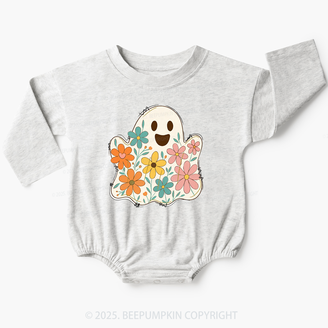 Spooky Floral Halloween Baby Bubble Romper Beepumpkin