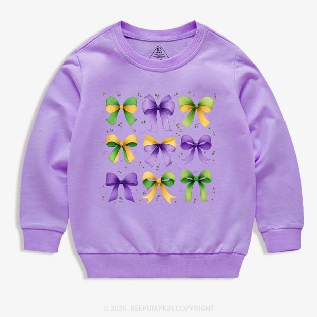 Kids Mardi Gras Ribbon Bows Kid's Sweatshirt