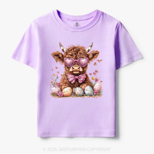 Easter Day Highland Cow Toddler&Kid's Tees