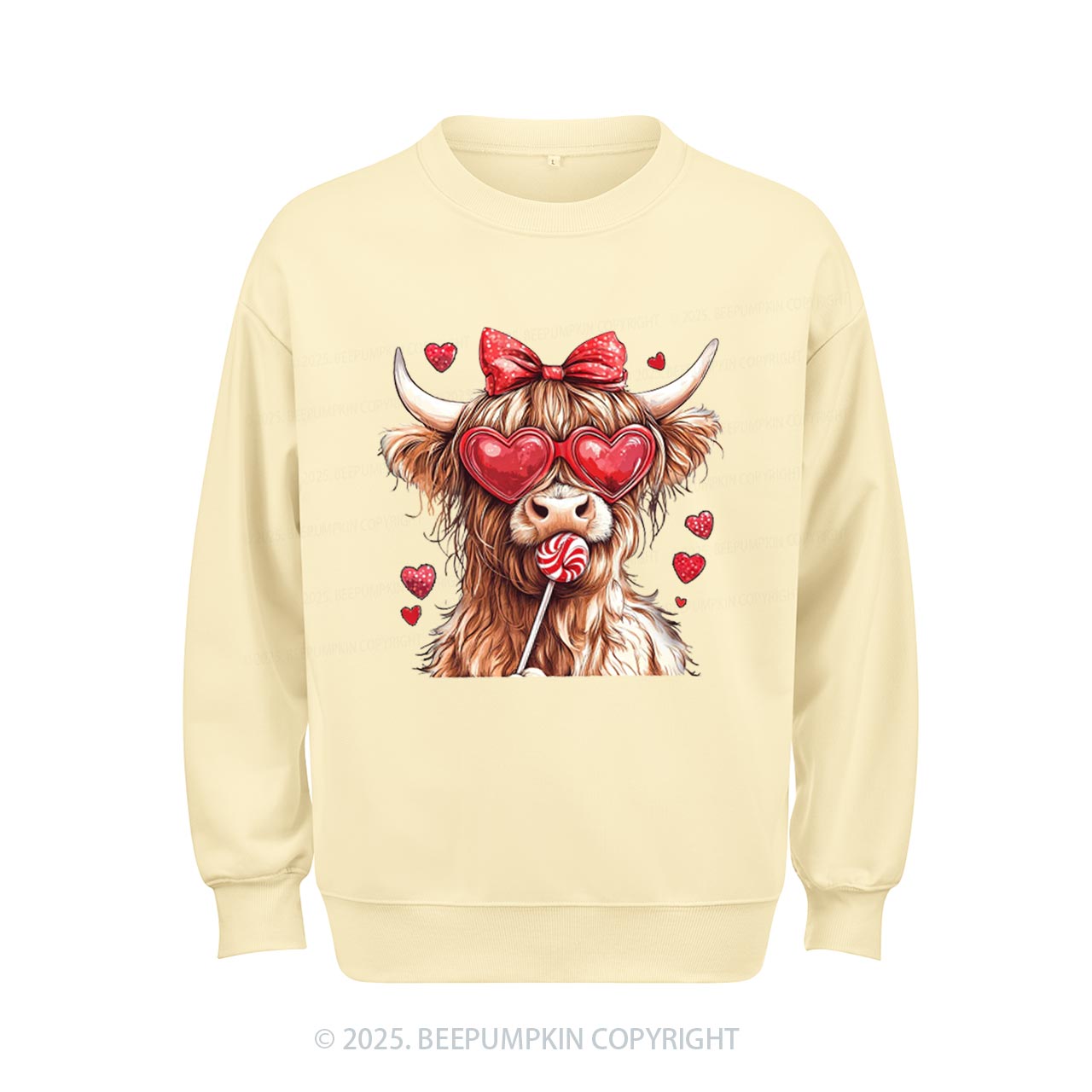 Highland Cow Valentine's Day Aldult Sweatshirt