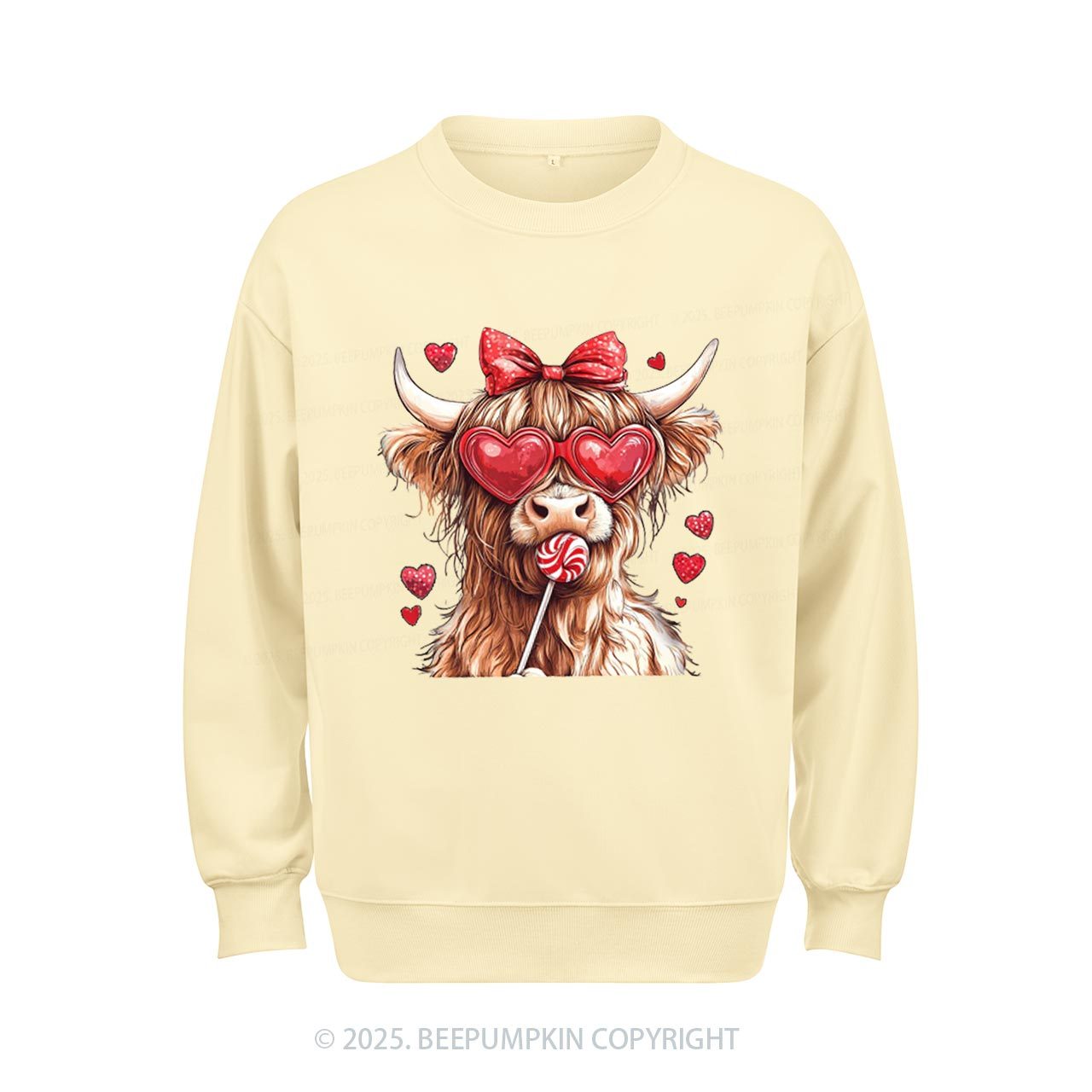 Highland Cow Valentine's Day Aldult Sweatshirt