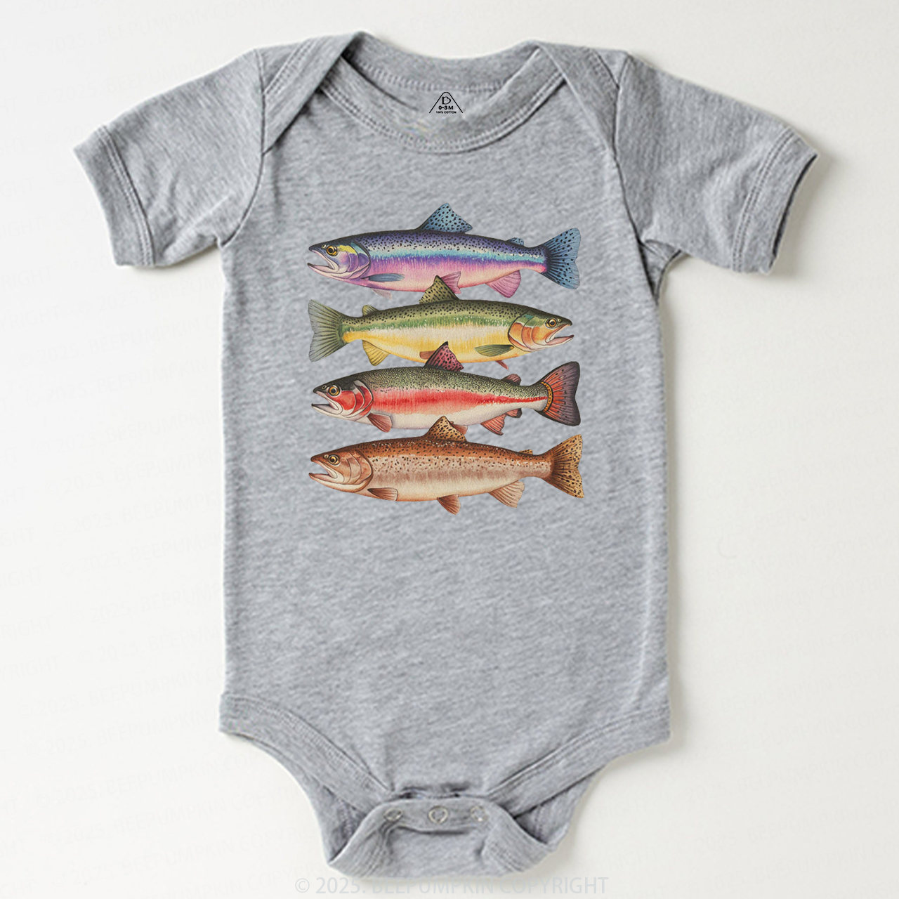 Abstract Colorful Trout In A Row Bodysuit Beepumpkin