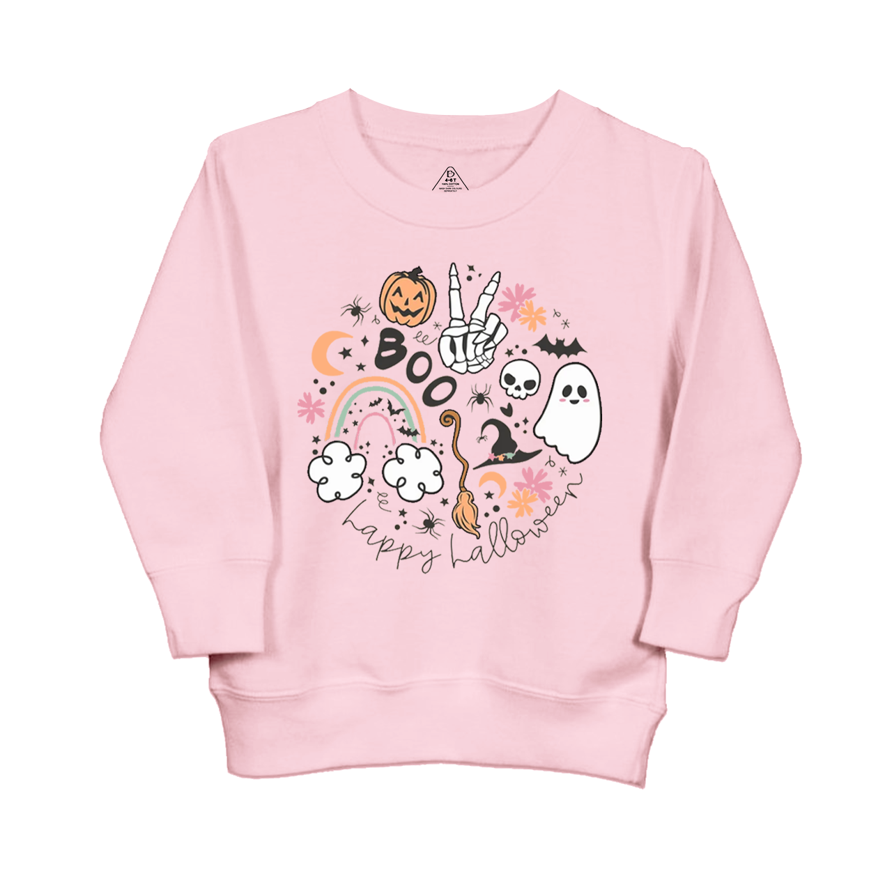 Happy Halloween Boo Groovy Skeleton Kids Sweatshirt