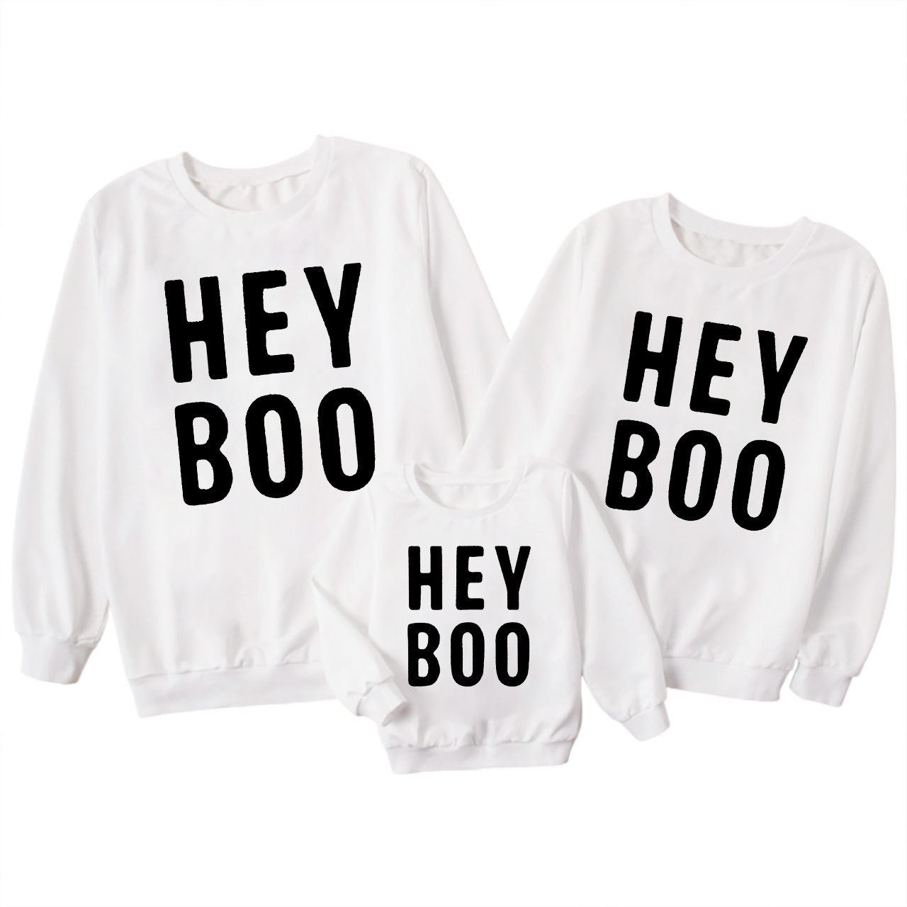 HEY BOO Matching Halloween Family Sweatshirts
