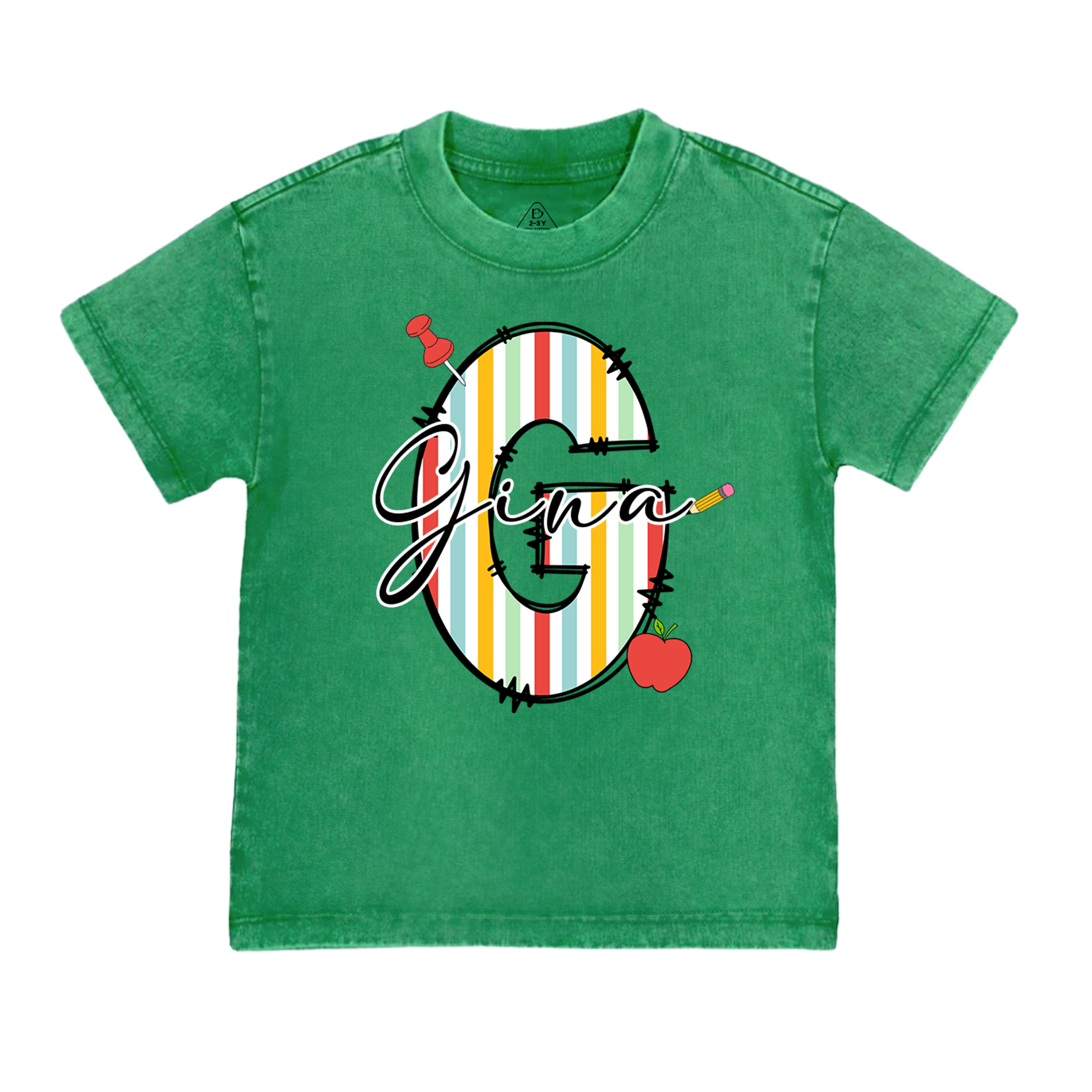 Personalized Alphabet Toddler&Kids Washed Tees