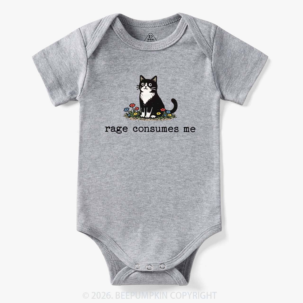Funny Cat Rage Consumes Me Bodysuit