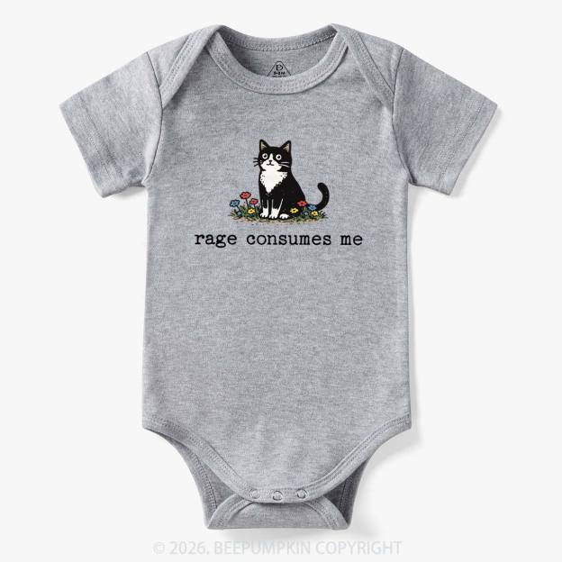 Funny Cat Rage Consumes Me Bodysuit