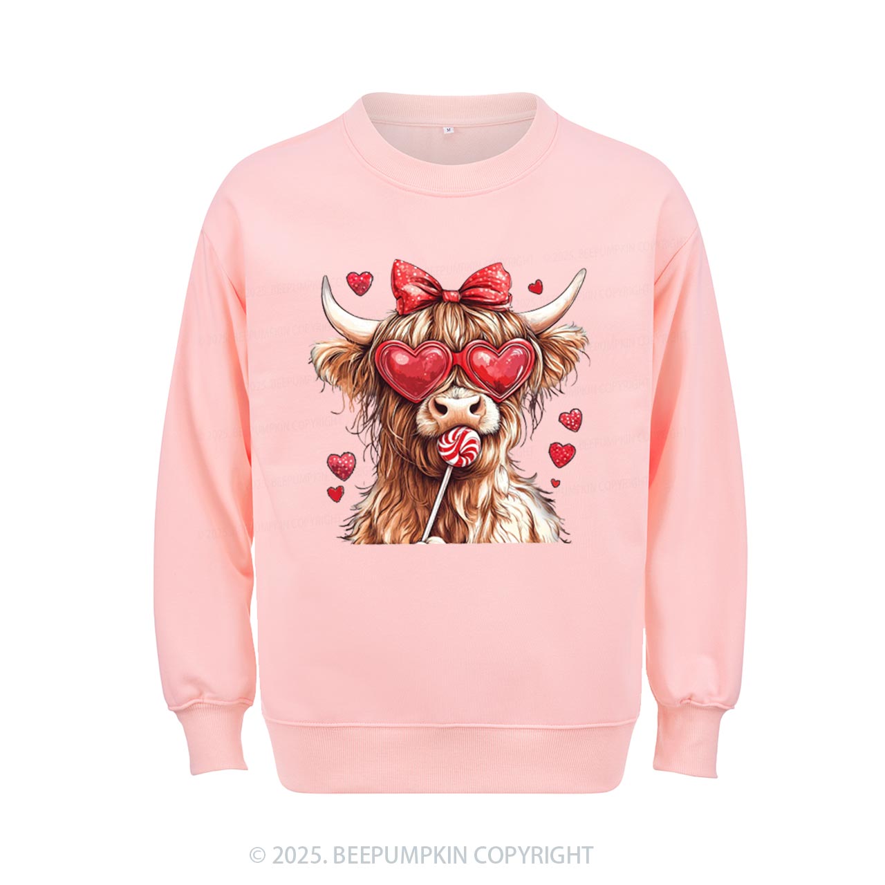 Highland Cow Valentine's Day Aldult Sweatshirt