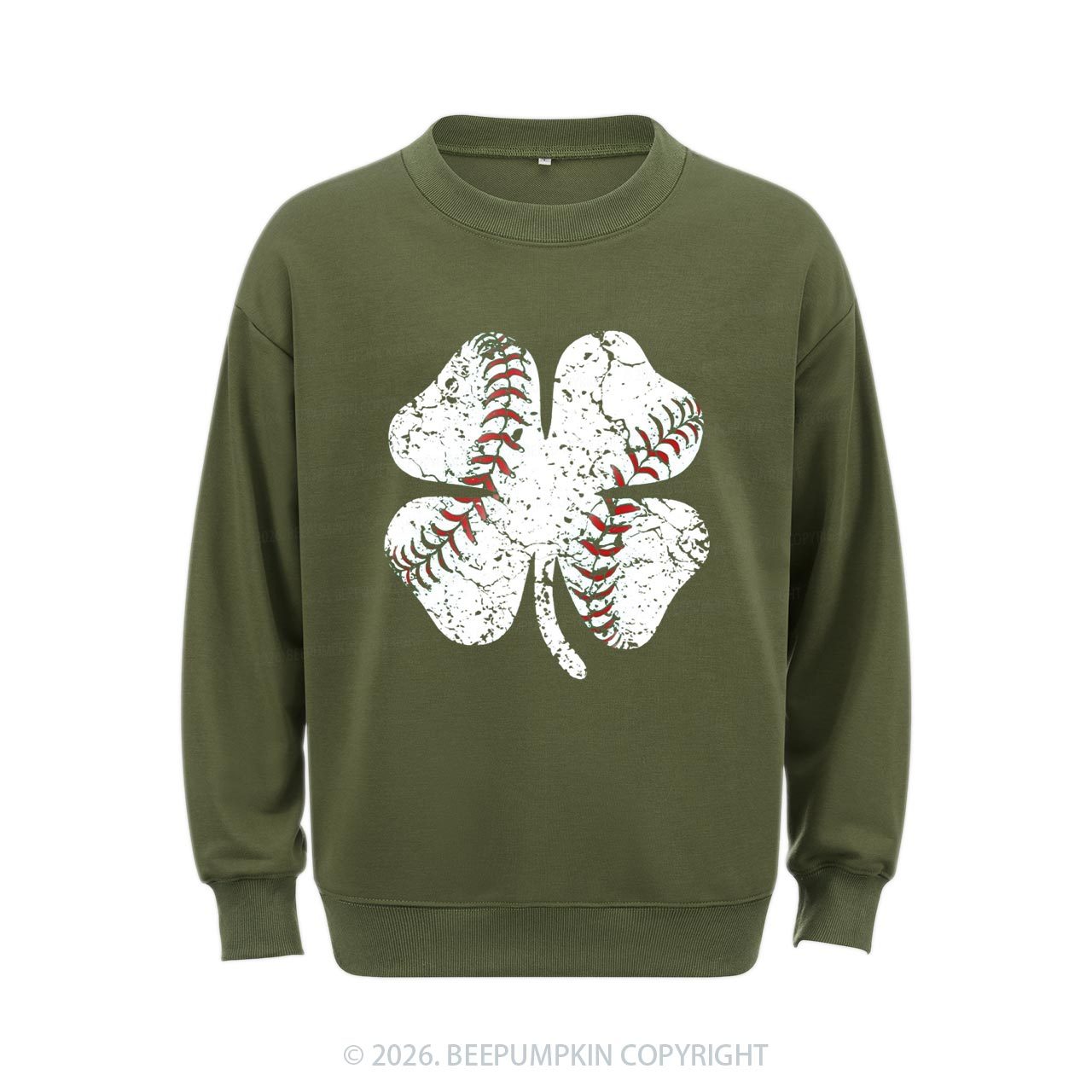 Baseball Shamrock St Patrick's Day Aldult Sweatshirt