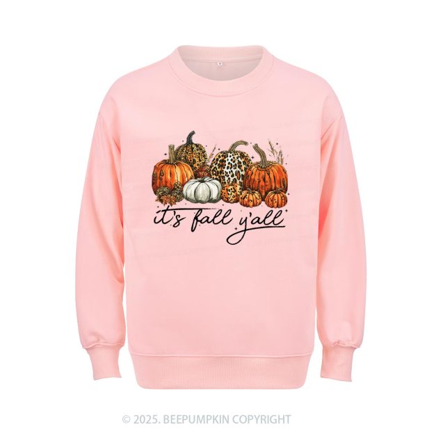 It's Fall Y'all Leopard Pumpkin Sweatshirt Beepumpkin