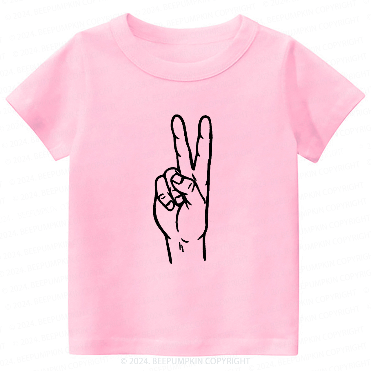 Peace Sign Two Birthday Toddler&Kids Tees 