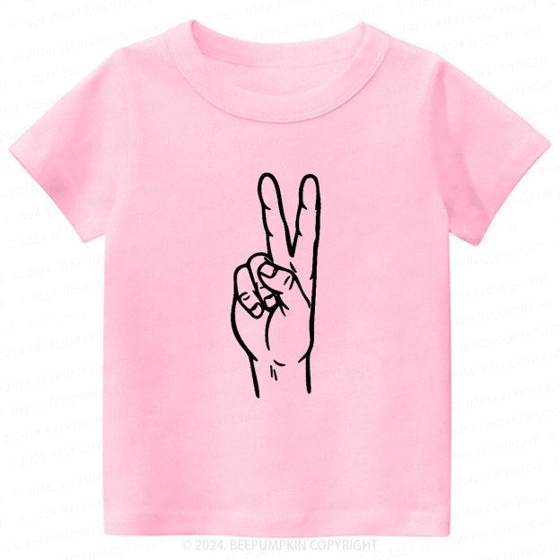 Peace Sign Two Birthday Toddler&Kids Tees 