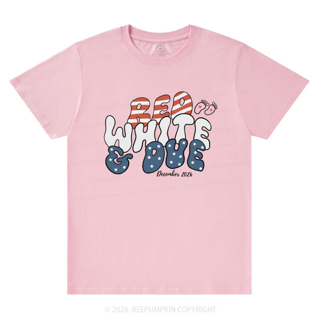 Personalized American Mama 4th July Pregnancy Announcement T-Shirts