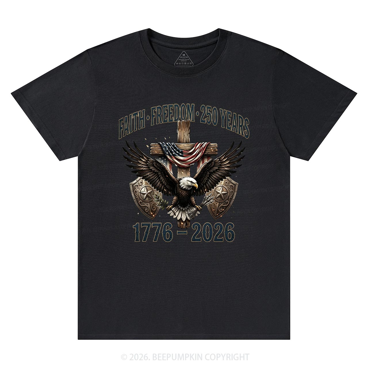 Faith Freedom 250 Years Patriotic Christian T-Shirts