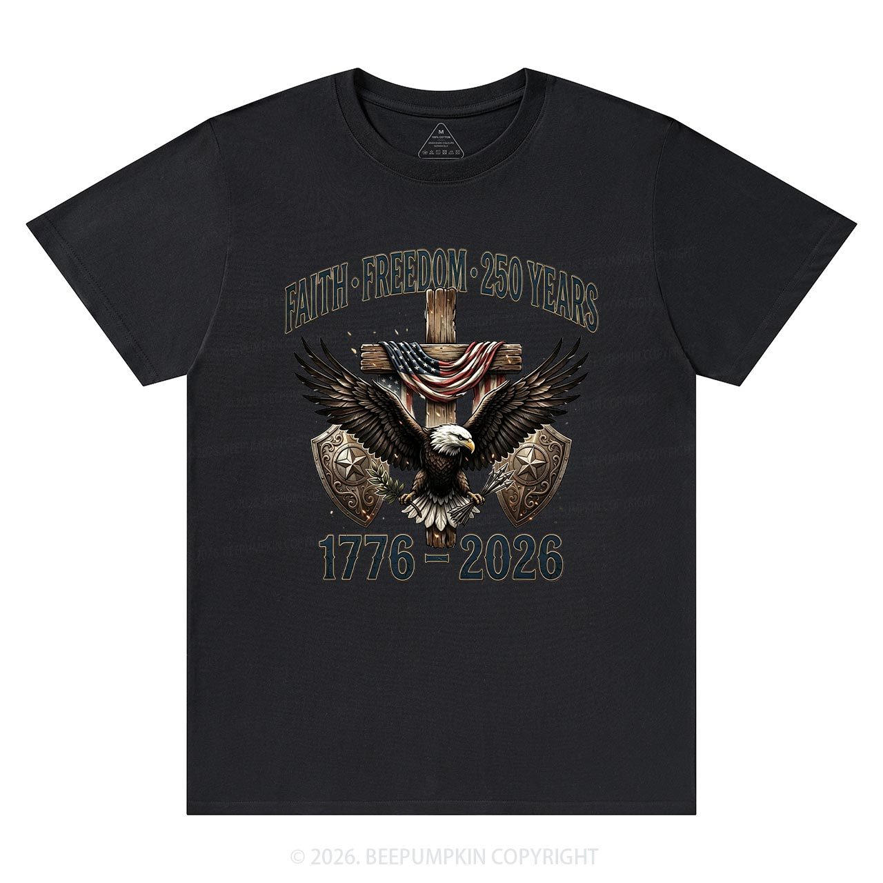 Faith Freedom 250 Years Patriotic Christian T-Shirts