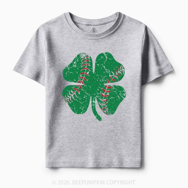 Baseball Shamrock St Patrick's Day Toddler&Kid's Tees Beepumpkin