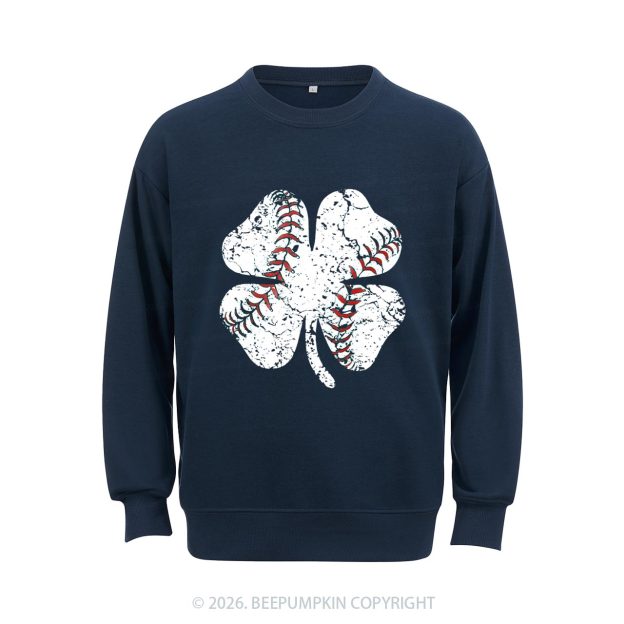 Baseball Shamrock St Patrick's Day Aldult Sweatshirt