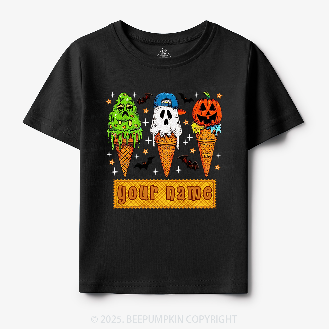 Personalized Name Halloween Spooky Scoops Toddler&Kid's Tees Beepumpkin