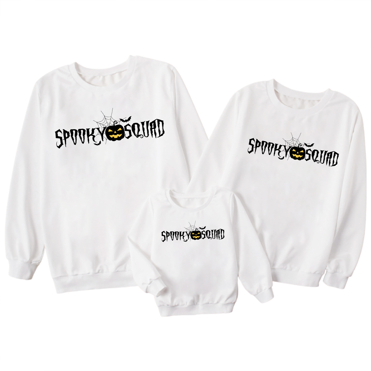 Halloween Pumpkin Spooky Squad Family Matching Sweatshirt