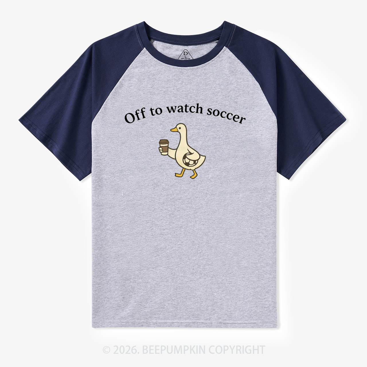 Off To Watch Soccer Mom Goose Raglan T-Shirt
